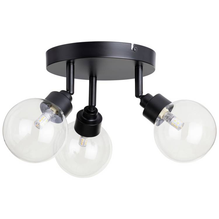 Argos Home black steel 3-light spotlight plate, imported from the UK
