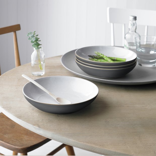 Denby stoneware pasta bowls fossil grey (British brand)