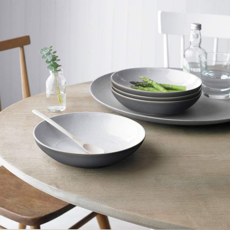 Denby stoneware pasta bowls fossil grey (British brand)