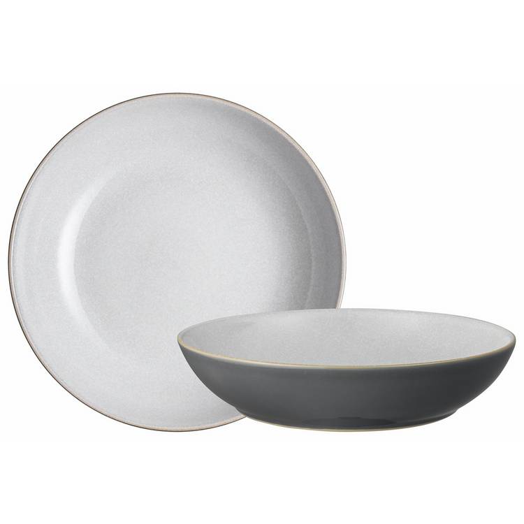 Denby stoneware pasta bowls fossil grey (British brand)