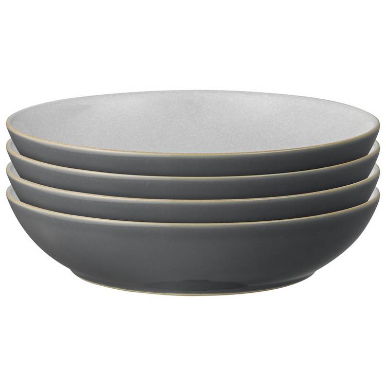 Denby stoneware pasta bowls fossil grey (British brand)