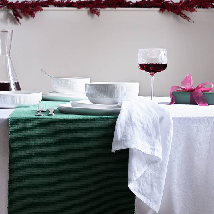 Habitat green cotton table runner - British product