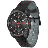 HUGO watch black leather strap multifunction 44mm, imported from the UK