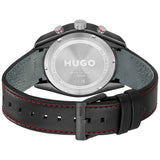 HUGO watch black leather strap multifunction 44mm, imported from the UK