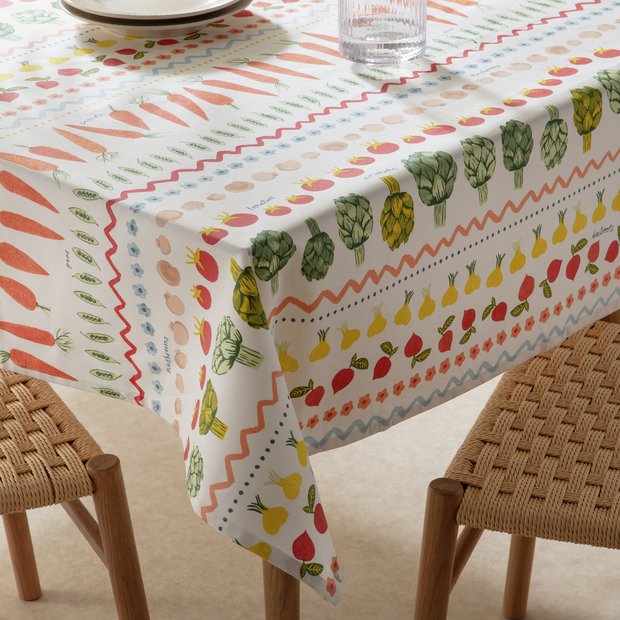 Argos Home cream wipe clean tablecloth L180x140cm (British brand)