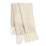Habitat faux mohair stripe throw latte 125x150cm - British product