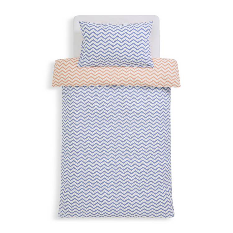 Habitat kids bedding set zig zag blue toddler (British brand)