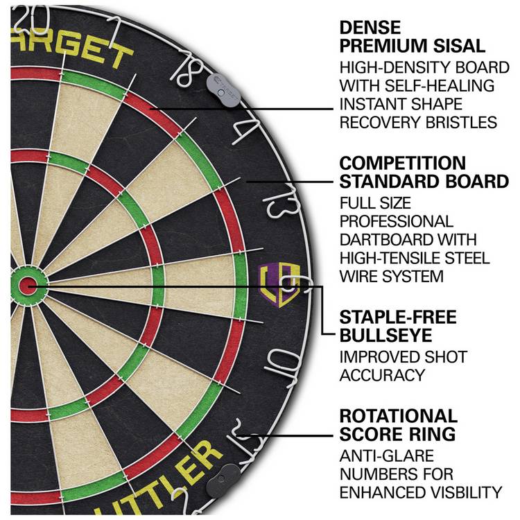 Target Luke Littler dartboard cabinet set with brass darts - British product