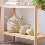 Habitat seagrass lidded round storage baskets natural (British brand)