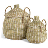 Habitat seagrass lidded round storage baskets natural (British brand)