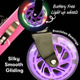 Zinc Identity light up foldable scooter pink (British brand)