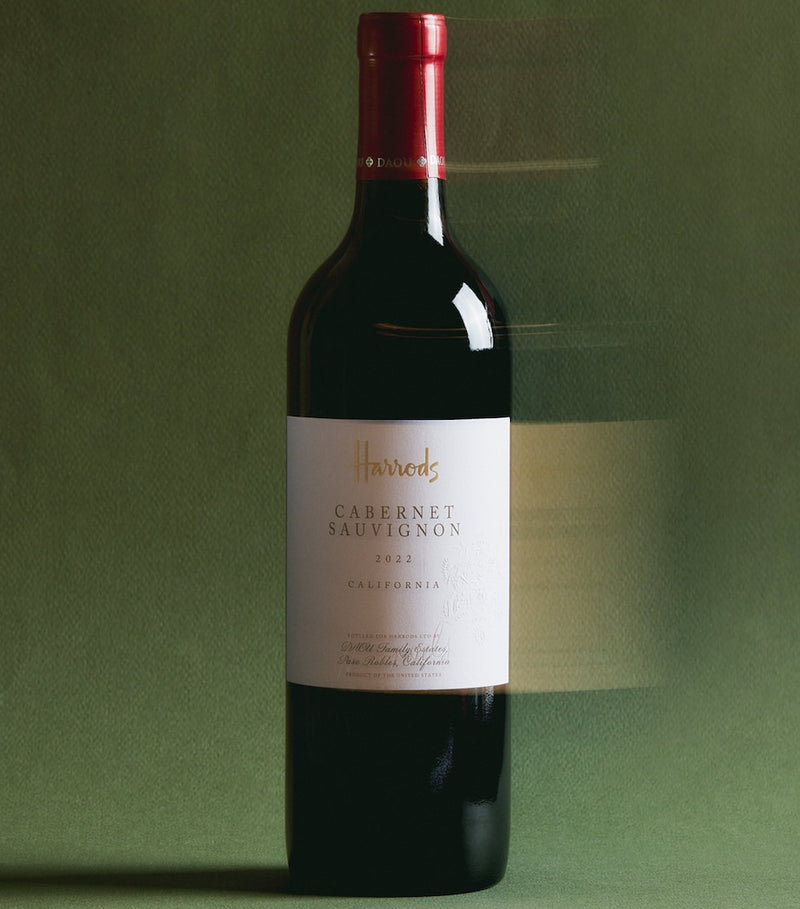 Harrods red wine hamper with four premium bottles (British brand)