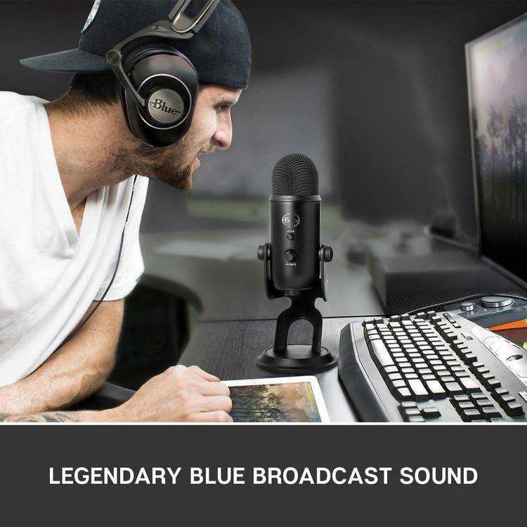 Blue Yeti USB streaming microphone black, UK version