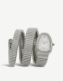Bulgari Serpenti Tubogas stainless steel diamond watch 35mm (British brand)