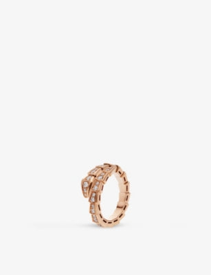 Bvlgari Serpenti Viper diamond ring 18ct rose gold, UK version