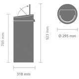 Brabantia Touch Bin Matt Steel 30L, imported from the UK