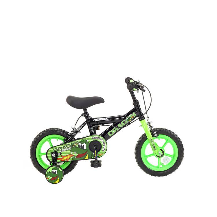 Pedal Pals kids mountain bike green 12 inch, imported from the UK