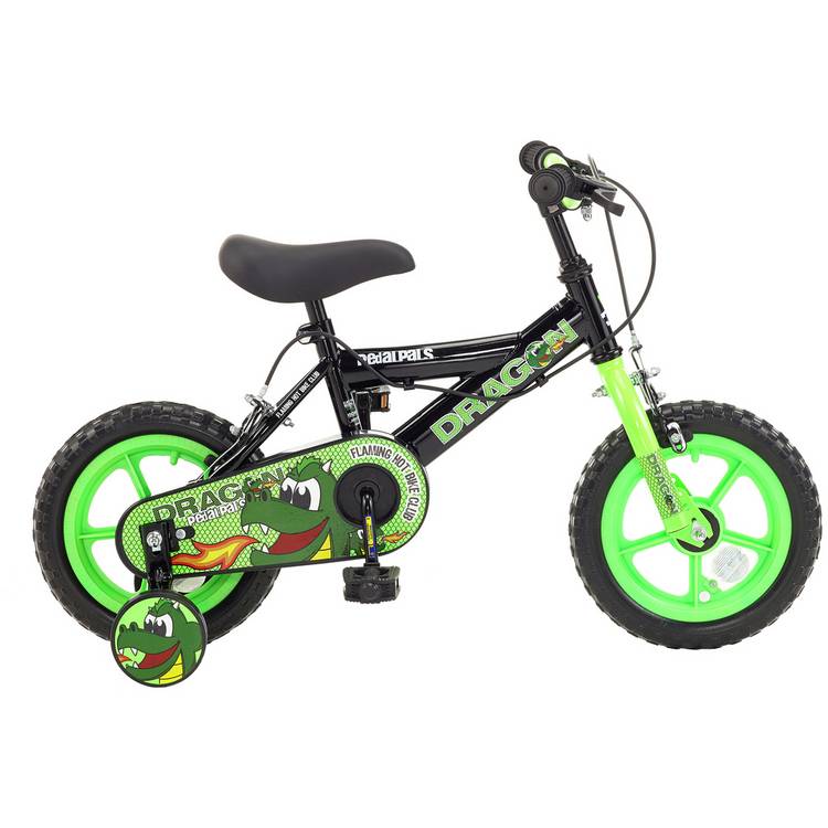 Pedal Pals kids mountain bike green 12 inch, imported from the UK