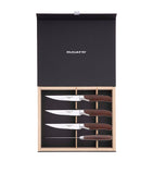 Bugatti En Cruz serrated steak knives with pakka wood handles (British brand)