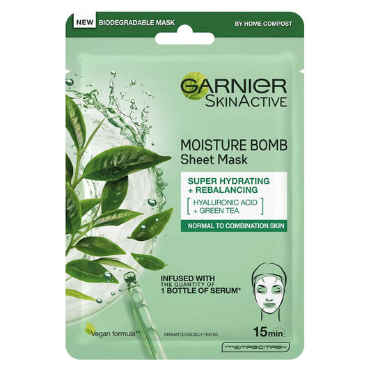 Garnier Moisture Bomb Green Tea Hydrating Face Sheet Mask GOODS Boots   