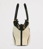 Balmain small canvas tote bag with leather trims - British product