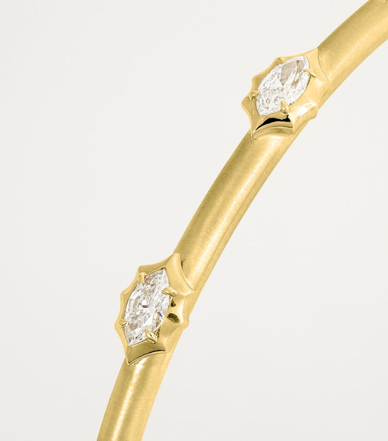 Jade Trau small yellow gold diamond bangle - British product