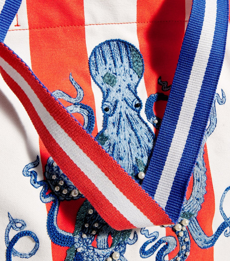 Harrods Embellished Octopus Tote Bag 100% cotton (British brand)