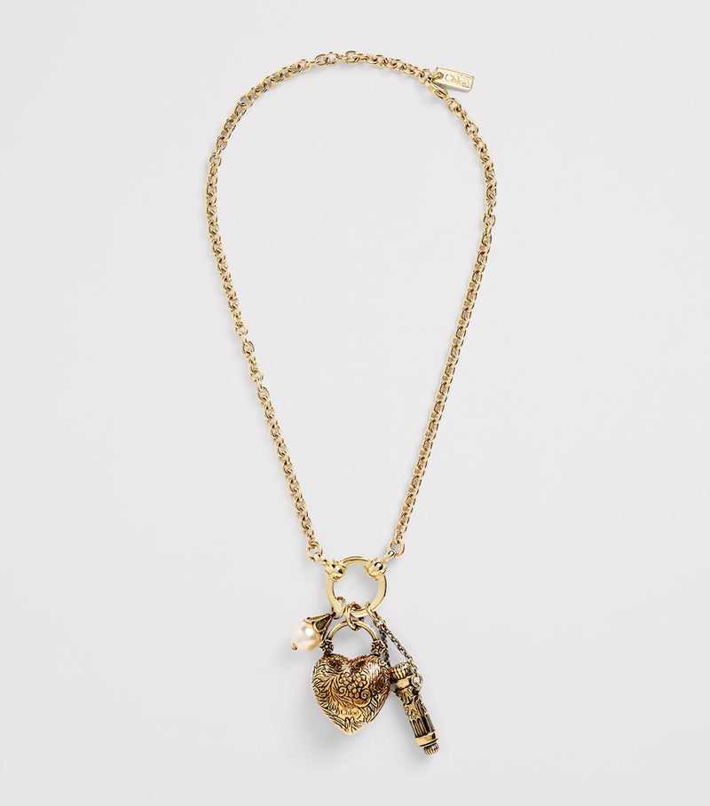 Chloé Victorian charm brass necklace - British product