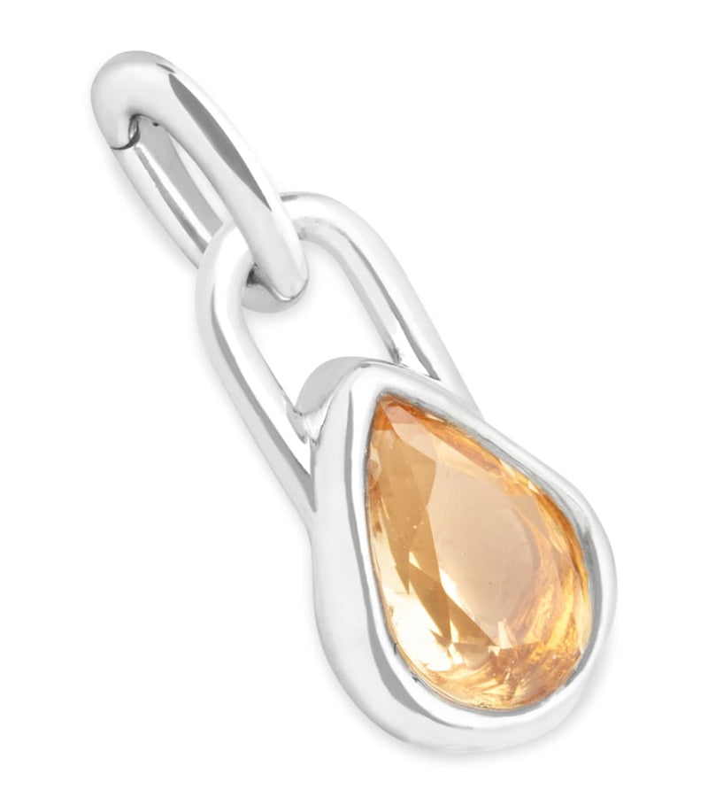 Astrid & Miyu rhodium-plated November birthstone clip charm (British brand)
