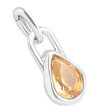 Astrid & Miyu rhodium-plated November birthstone clip charm (British brand)