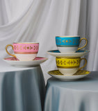 Wedgwood set of 2 bone china Bacchus teacups and saucers (British brand)