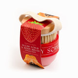 Superdrug Tropical Fruits Strawberry & Papaya Sugar Scrub & Brush Set Body Cleanser 150g- Buy online at McGrocer