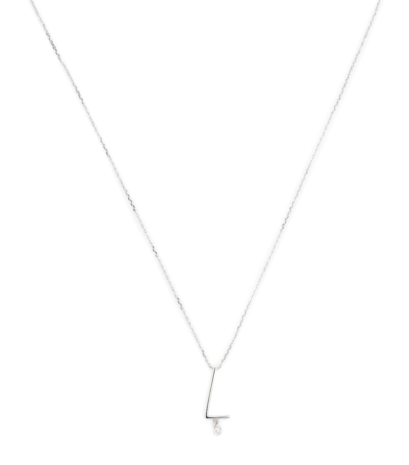 Persée alphabet necklace with floating diamond (British brand)