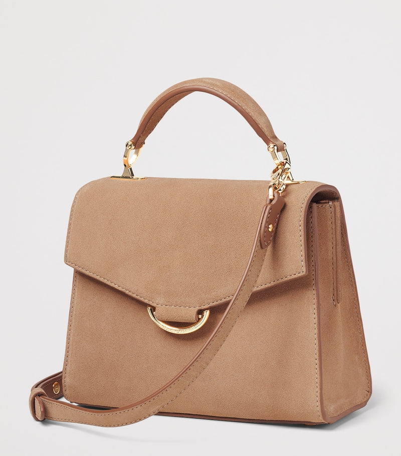 Aspinal of London Mayfair midi suede bag - British product