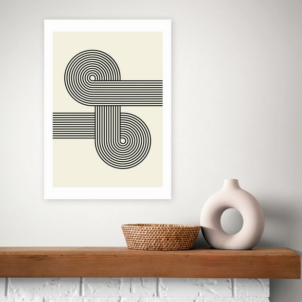 East End Prints Retro Wave Art Print A3, imported from the UK