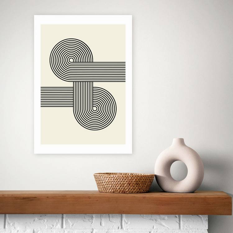 East End Prints Retro Wave Art Print A3, imported from the UK