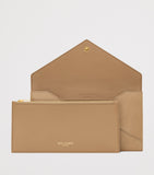 Saint Laurent Large Leather Letter Flap Wallet, imported from the UK