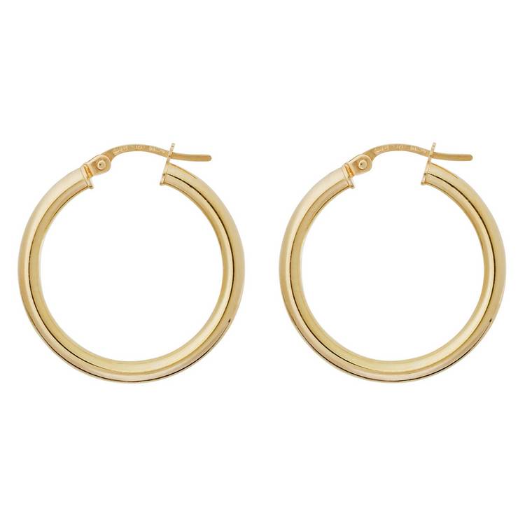 Revere 9ct gold creole hoop earrings polished finish - British product