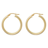 Revere 9ct gold creole hoop earrings polished finish - British product