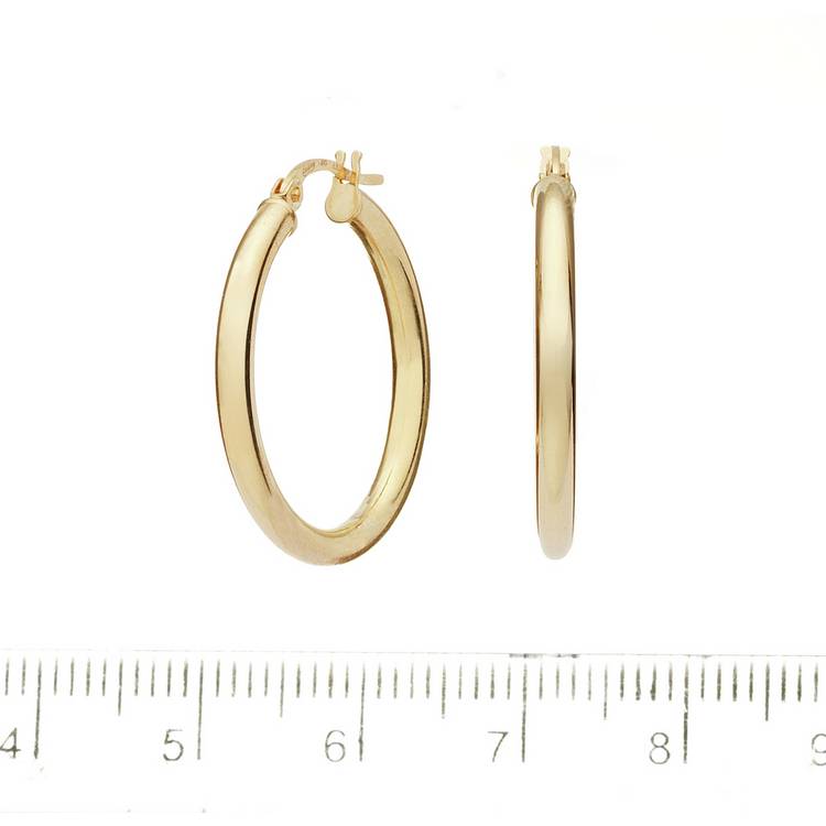 Revere 9ct gold creole hoop earrings polished finish - British product