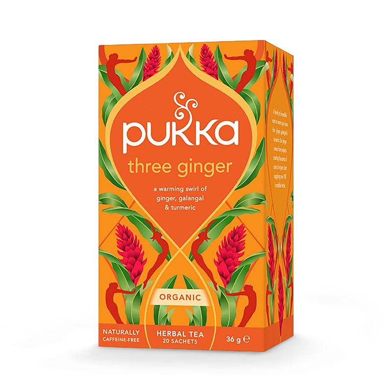 Pukka Organic Three Ginger Tea 20 Tea Bags, imported from the UK