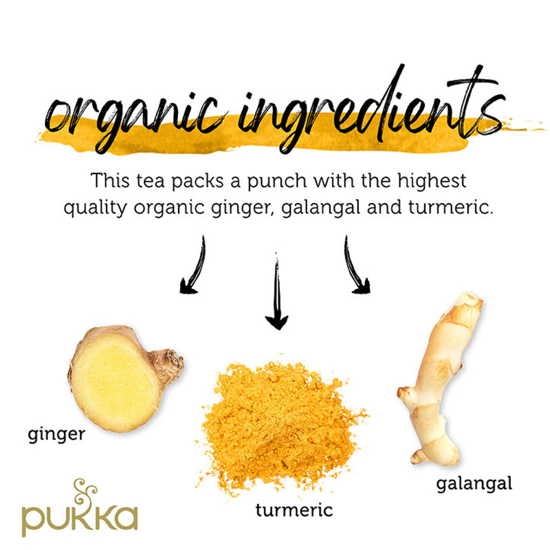 Pukka Organic Three Ginger Tea 20 Tea Bags, imported from the UK