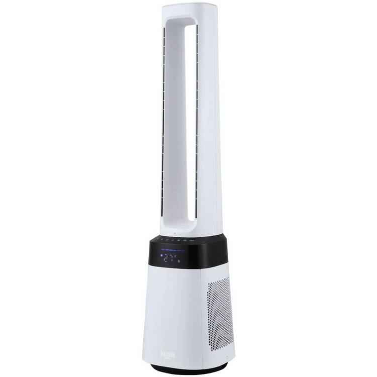 Bush bladeless 2-in-1 fan air purifier black white (British brand)