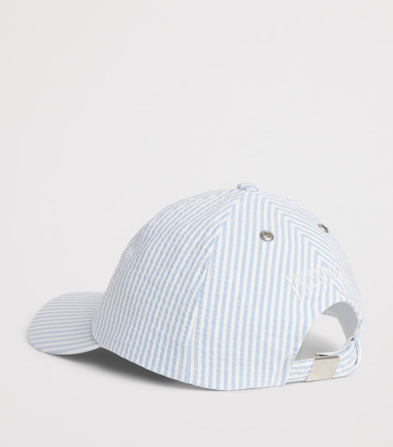 Vilebrequin seersucker stripe turtle baseball cap (British brand)