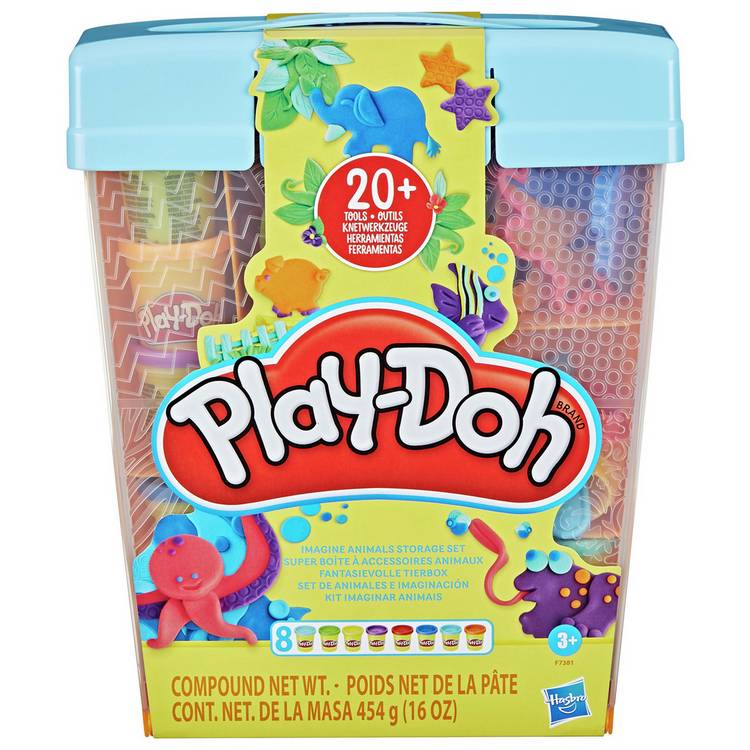 Play-Doh Rainbow Animal Storage Set with 8 Tubs, UK version