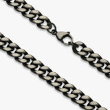Revere men's antiqued stainless steel curb chain necklace 51cm (British brand)