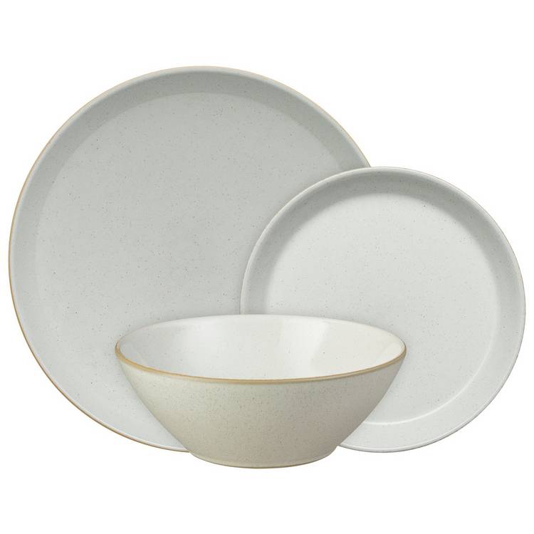 Denby Impression 12-piece stoneware dinner set in cream - British product