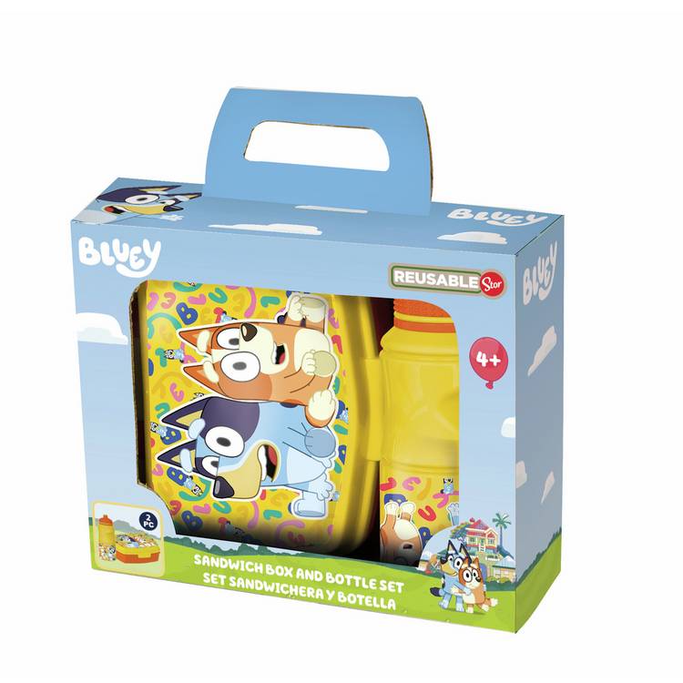Bluey lunch set sandwich box and bottle 380ml - British product