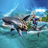 Playmobil floating giant shark toy with pirate figure, UK version