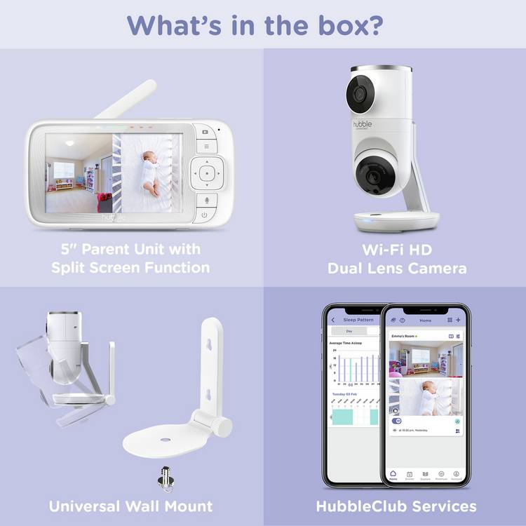 Hubble Nursery Dual Vision smart baby monitor, imported from the UK